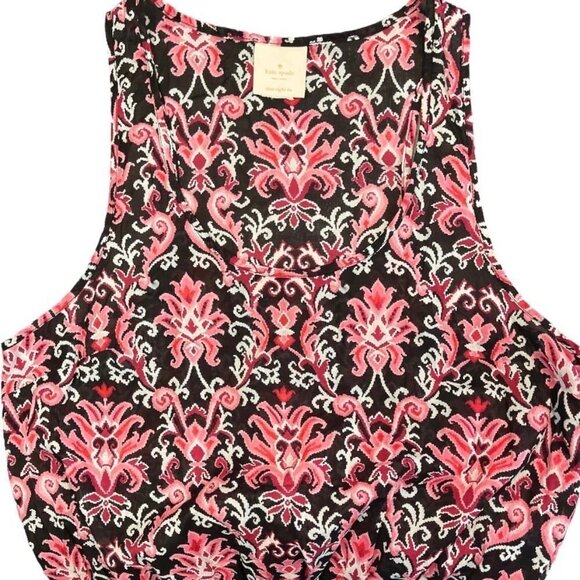 KATE SPADE Beach Swimsuit Cover-Up Mini Dress Black Pink Smocked Size 38" Bust‎ - Picture 8 of 12